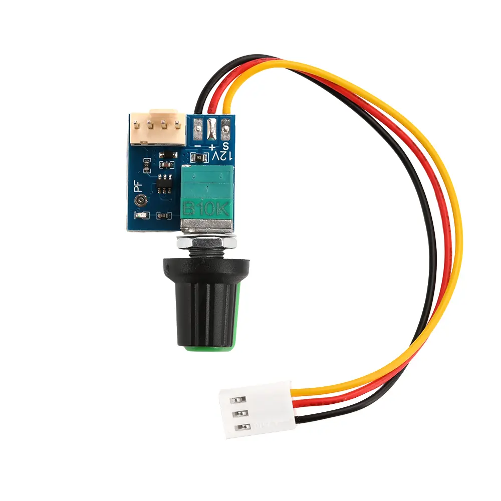 DC5-12V Manual Four-Wire PWM Fan Speed Controller With Knob Switch Case Fan Motor Governor Module with 3P Cable