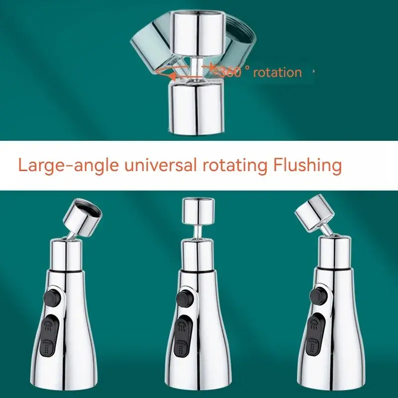 1pc Faucet Extender Metal Alloy,Three Modes,Head Water Saver Home Extended Shower Spray Filte