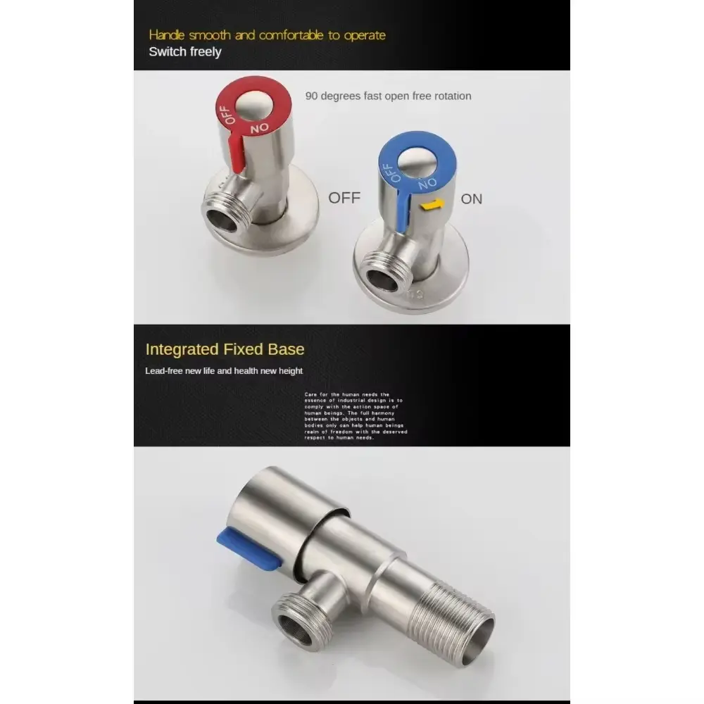 Triangle Valve Toilet Water Stop Valve Water Heater Valve Stainless Steel For Bathrooms Kitchens Balconies Toilet Accessories