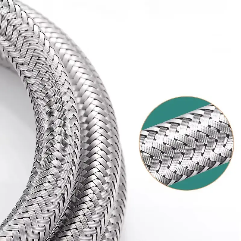 1/2 inch hot and cold water faucet inlet hose 304 stainless steel faucet braided water pipe water heater metal hose