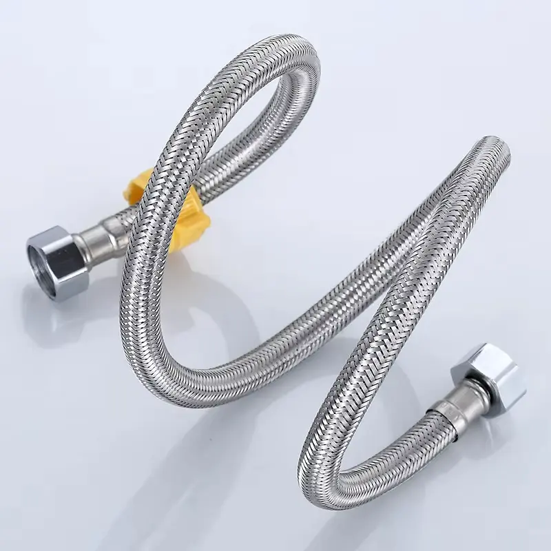 1pcs 1/2 inch 304 stainless steel braided hose hot and cold water pipe toilet faucet connection pipe garden water connection