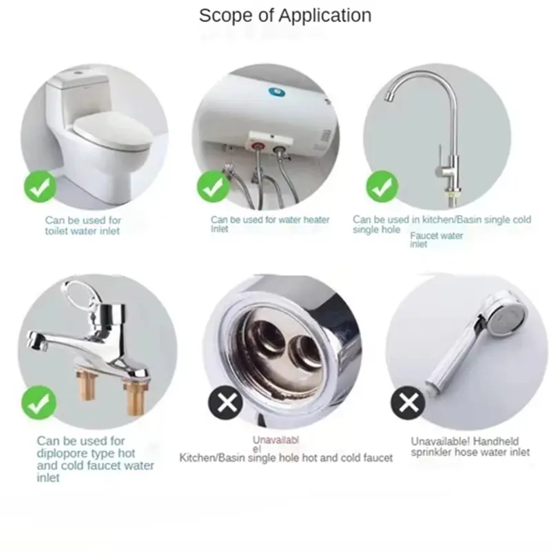 1pcs 1/2 inch 304 stainless steel braided hose hot and cold water pipe toilet faucet connection pipe garden water connection