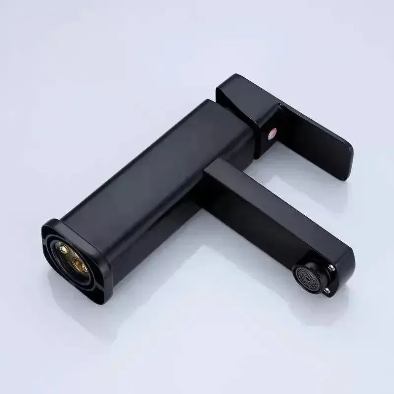 Black/Chrome Bathroom Faucets Hot and Cold Mixer Faucets Vanity Bathroom Kitchen Deck Mounted Bathroom Sink Faucets