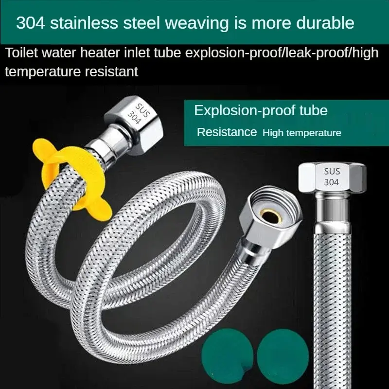 50/80cm 1/2 Inch Explosion Proof Pipe Hose Braided Flexible Faucet Water Pipe for Kitchen Bathroom Toilet Pipe