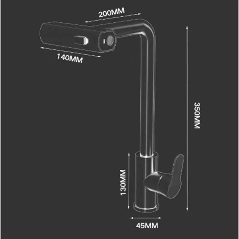 Waterfall kitchen faucet stainless steel 360° rotating waterfall flow nozzle hot and cold water sink mixer kitchen pull-out fauc