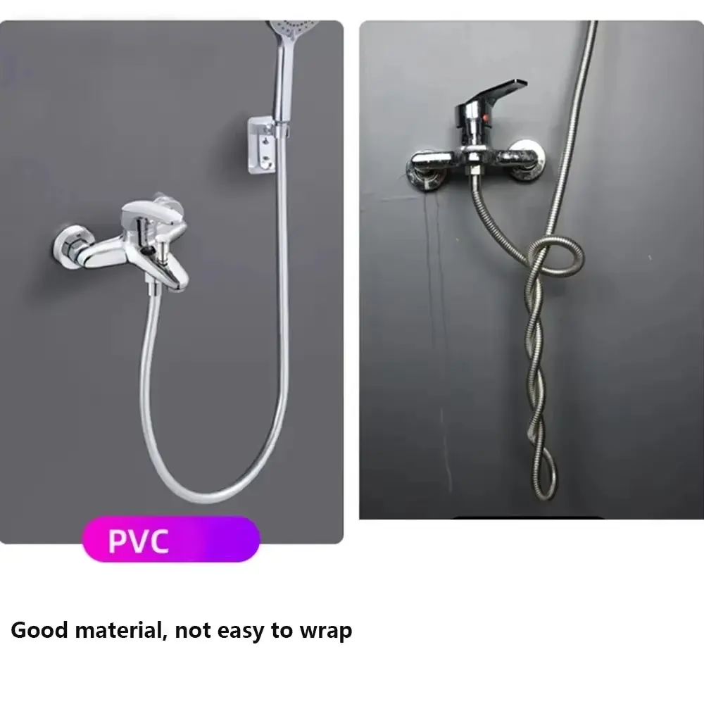 Black PVC Flexible Shower Hose, Extended Bathroom Shower Hose Extension Tube, Water Hose, Bathroom Accessories, 1.5m