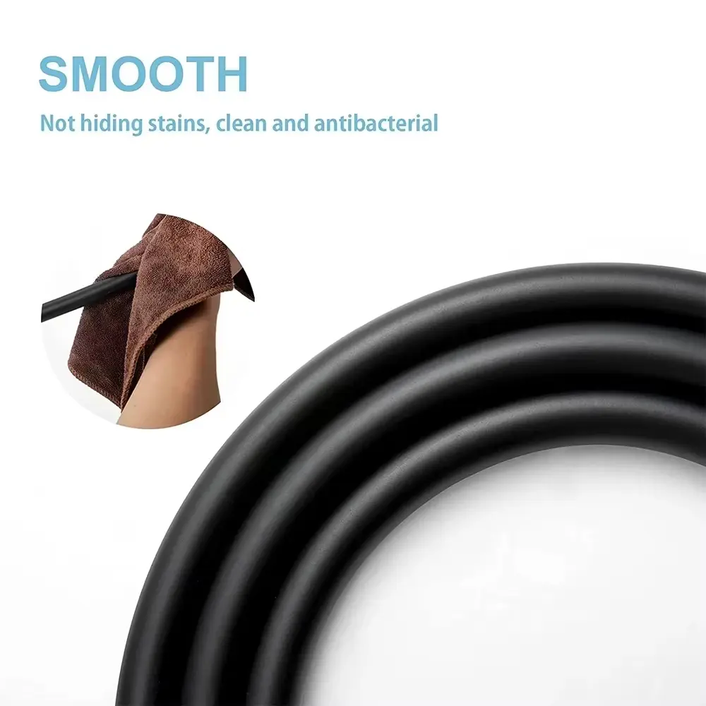 Black PVC Flexible Shower Hose, Extended Bathroom Shower Hose Extension Tube, Water Hose, Bathroom Accessories, 1.5m