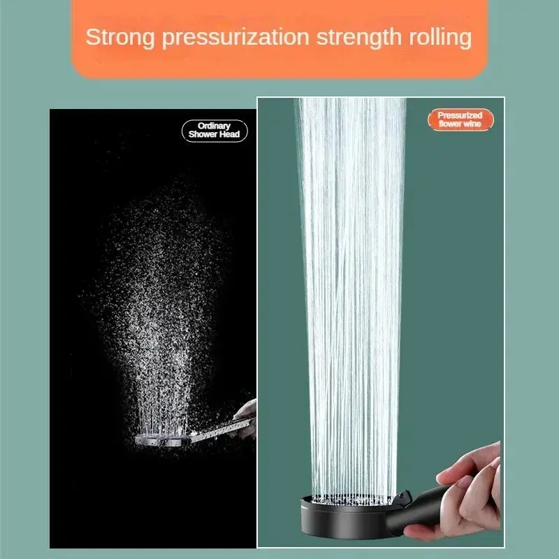 Booster Shower Head 5 Modes Household Adjustable High Pressure Water Massage Shower Head Handheld Spray Shower Bathroom Supplies