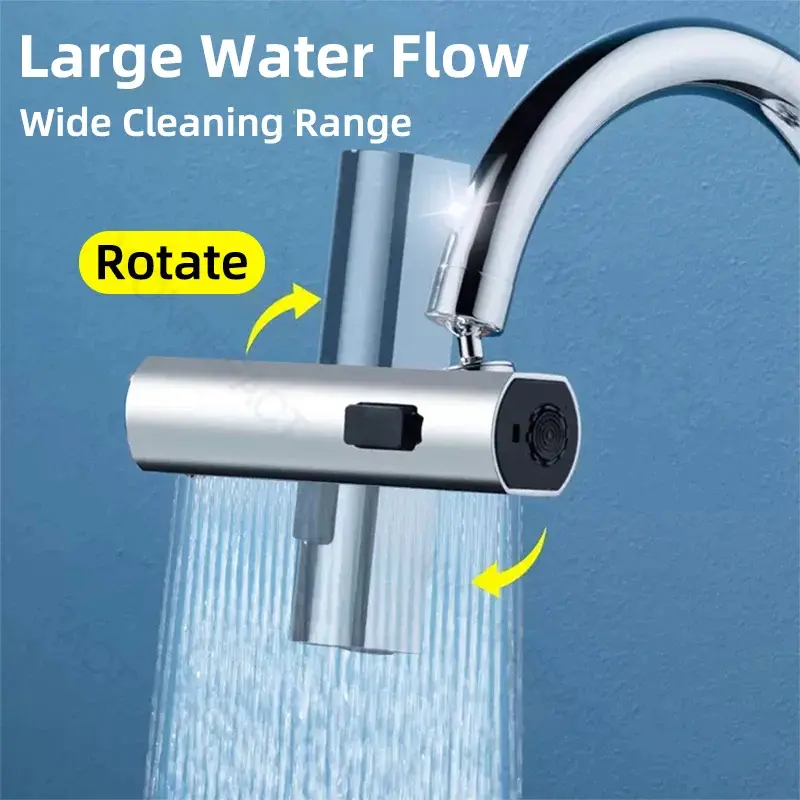 Feiyu Three Level Waterfall Universal Faucet Extension Device Vegetable Washing Splash Proof Device Rotatable Universal Jointbox