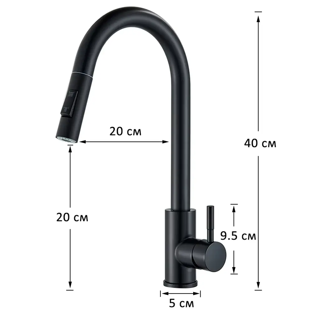 2025 New Chrome Kitchen Faucet, Deck Mount Pull-Out Spout Kitchen Sink Mixer Faucet, Single Handle Spray Spout, Mixer Faucet