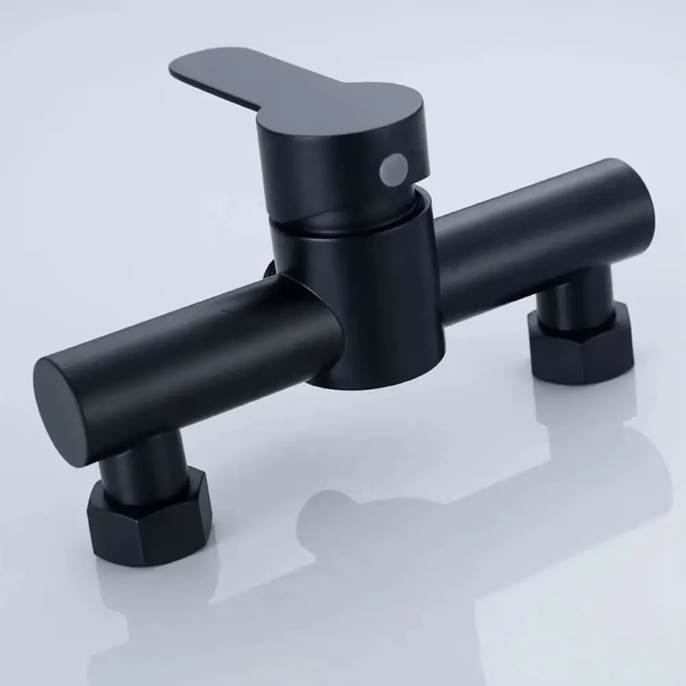 304 Stainless Steel Bathroom Shower Faucet Wall Mounted Triple Tub Faucet Hot and Cold Water Mixing Valve Faucet with G1/2 Inch