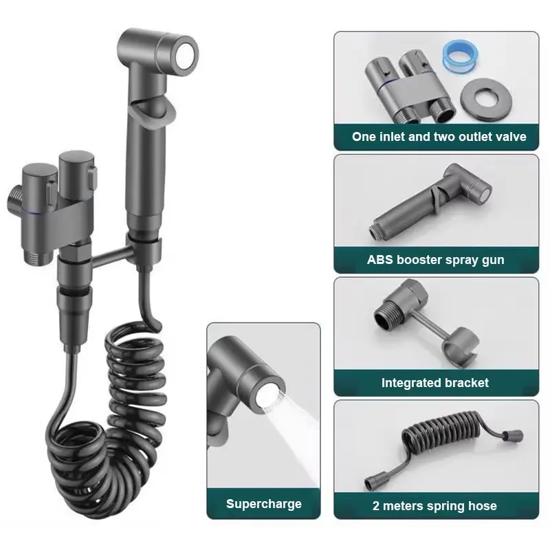 2025 new all-copper handheld toilet sprayer, bidet faucet, shower head, sanitary shower toilet faucet, double outlet bidet