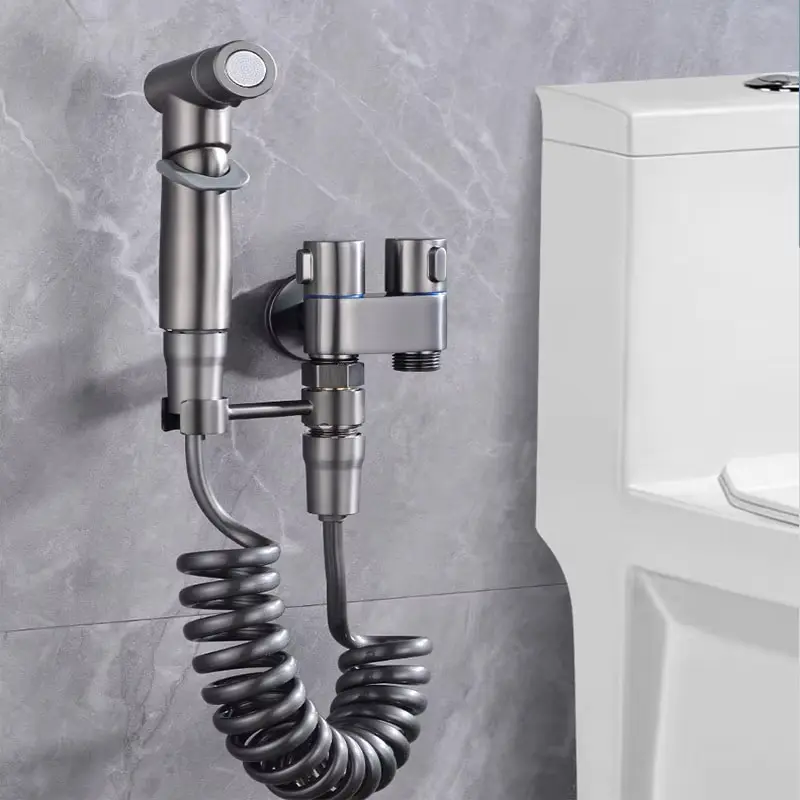 2025 new all-copper handheld toilet sprayer, bidet faucet, shower head, sanitary shower toilet faucet, double outlet bidet