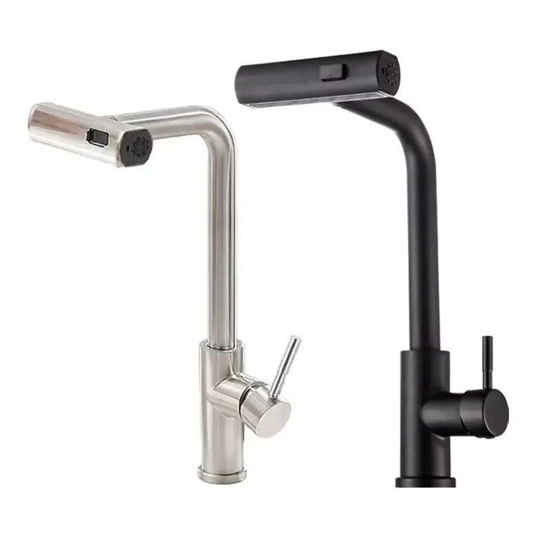 2025 New Style Waterfall Kitchen Faucet Universal 360° Hot and Cold Countertop Mounted Sink Faucet Stainless Steel with Swivel