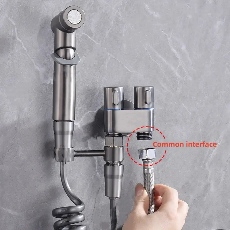Handheld Bidet Sprayer Set Dual Mode Stainless Steel Spray Gun Shower Handheld Toilet Bidet Faucet Sprayer Shower Self Cleaning