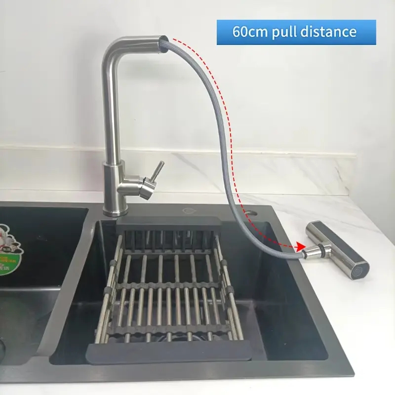2025 New Style Waterfall Kitchen Faucet Universal 360° Hot and Cold Countertop Mounted Sink Faucet Stainless Steel with Swivel