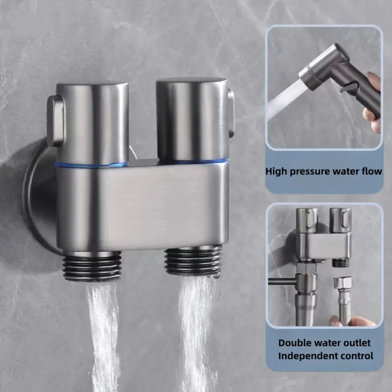 Handheld Bidet Sprayer Set Dual Mode Stainless Steel Spray Gun Shower Handheld Toilet Bidet Faucet Sprayer Shower Self Cleaning