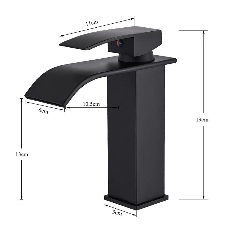 Bathroom Waterfall Basin Faucet Brass Bath Sink Faucet Hot&Cold Water Mixer Vanity Tap Deck Mounted Washbasin Taps