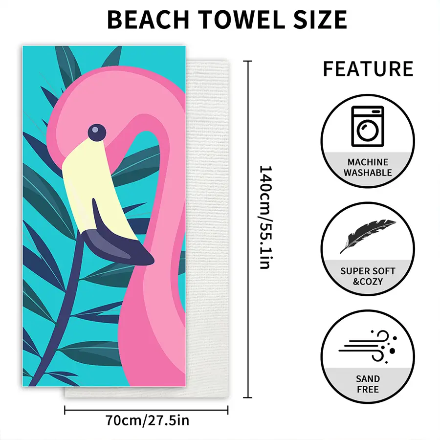 1PC Microfiber Blanket Quick Drying Beach Towel, Extra Large 35*71 Inch Printed Towel Super Absorbent Pool Diving Surf Towel