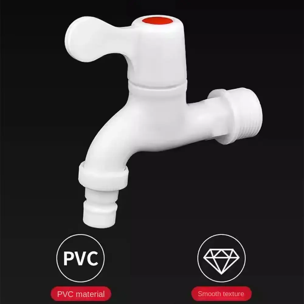 Grifo blanco de plástico ABS para lavadora, llave de rosca externa para tanque de riego de jardín, cocina y baño, válvula de esq