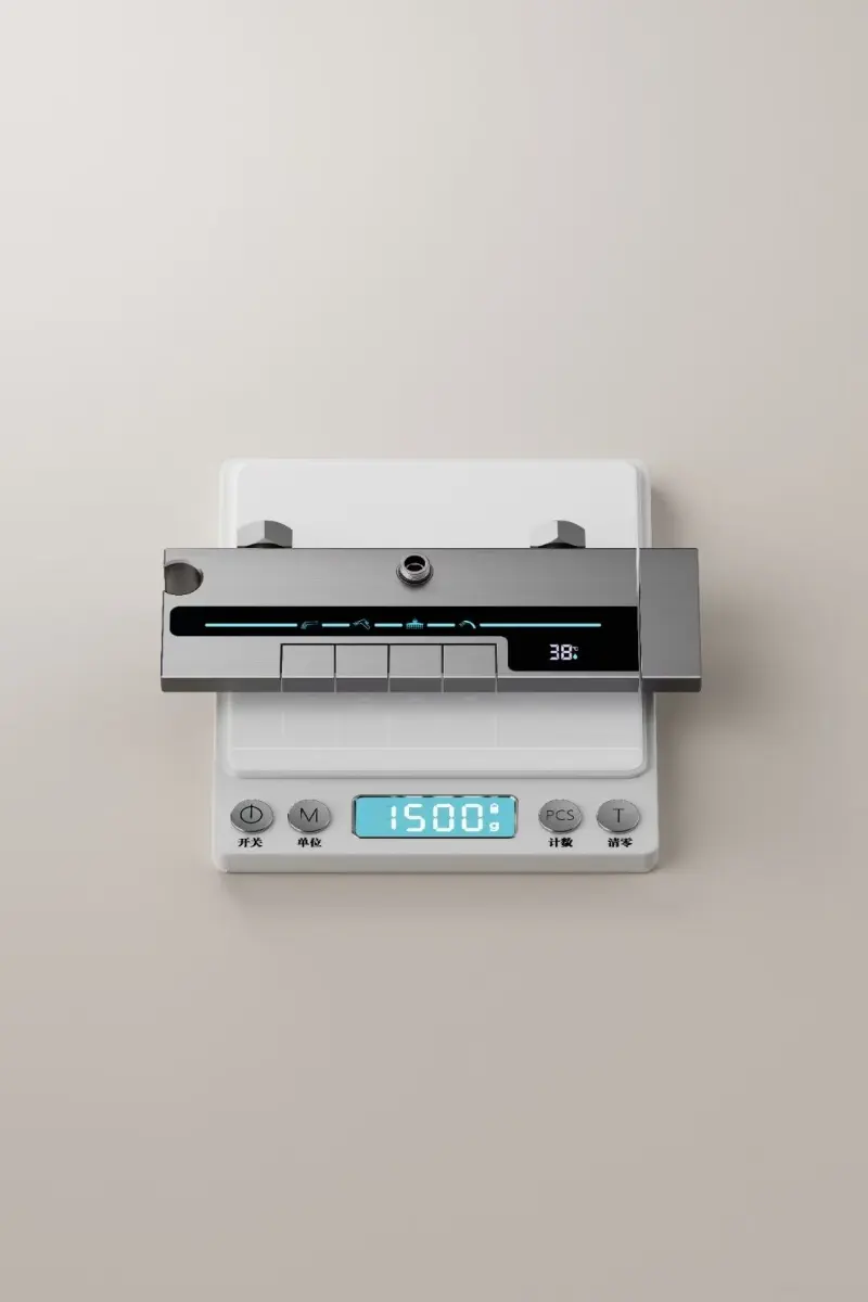 Botón de Piano gris con luz ambiental, juego completo de ducha de baño, Sistema de ducha con pantalla Digital, grifos de lluvia,