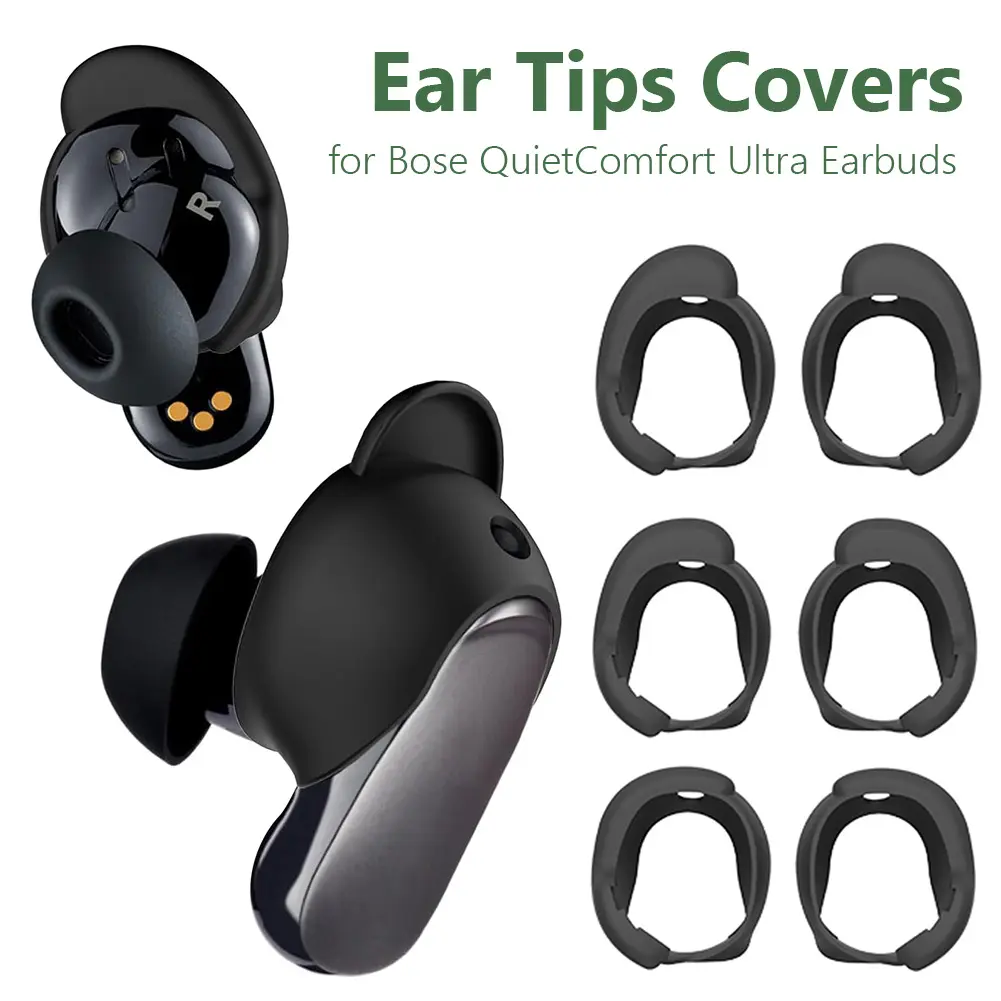 3 Pairs Silicone Ear Tips Covers Ear Bud Tips Non-Slip Eartip Accessories Replacement Reusable for Bose QuietComfort Earbuds II