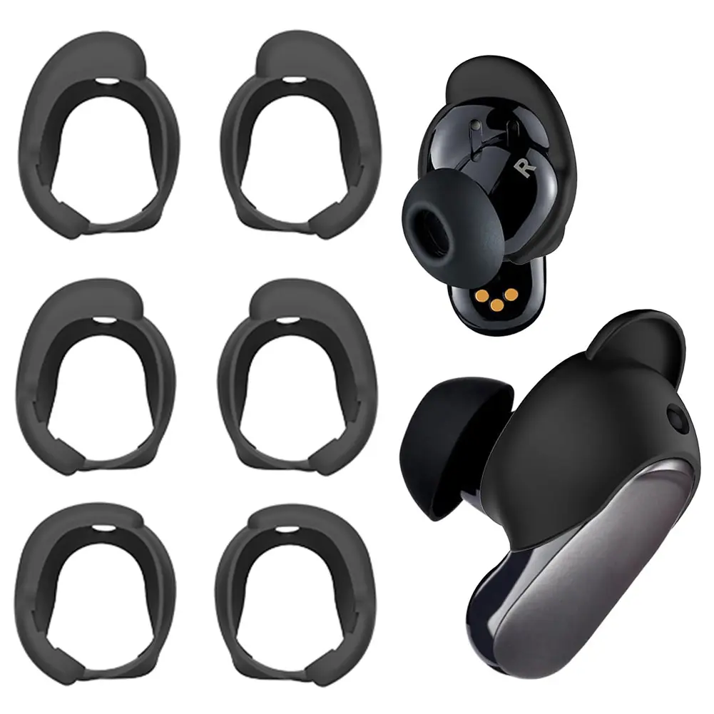 3 Pairs Silicone Ear Tips Covers Ear Bud Tips Non-Slip Eartip Accessories Replacement Reusable for Bose QuietComfort Earbuds II