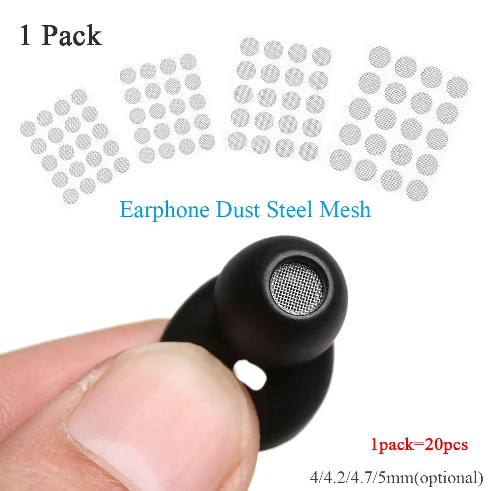 20Pcs Professional Dust Network Shell Steel Mesh 4-5mm Self-Adhere Headset Replacements Filter Screen Earphone Accessories