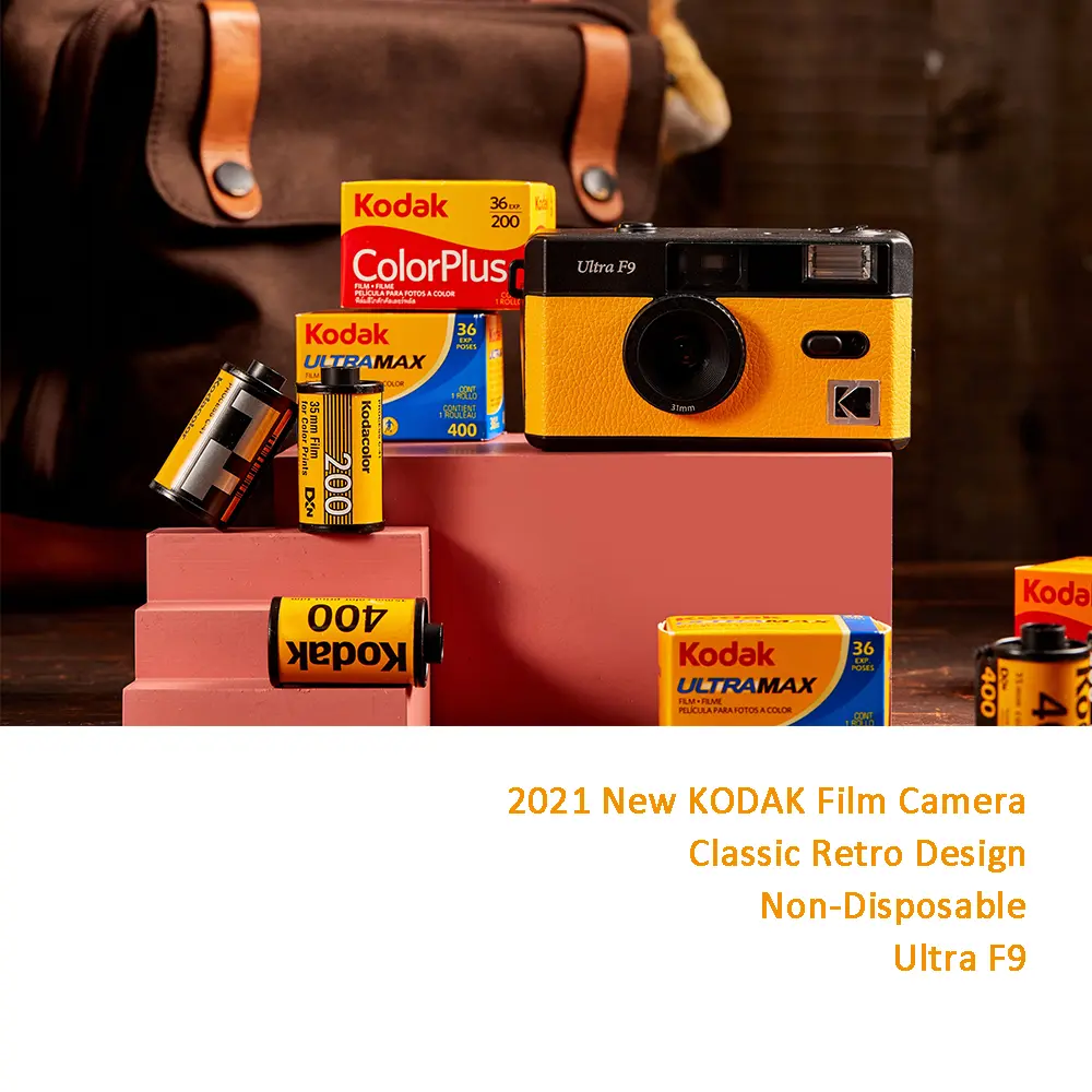 Classics Kodak Camera Ultra F9/F9S Film Camera Retro Film 135mm Film With Flash Manual Non-Disposable Camera Reusable +FilmRoll