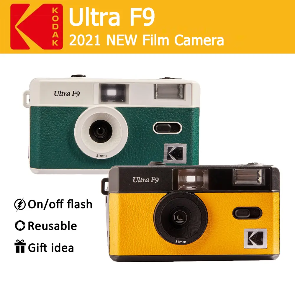 Classics Kodak Camera Ultra F9/F9S Film Camera Retro Film 135mm Film With Flash Manual Non-Disposable Camera Reusable +FilmRoll