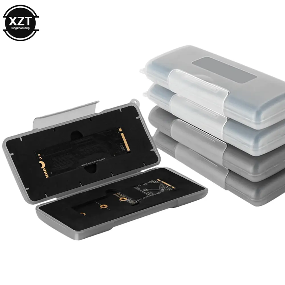 Waterproof M2 2280 SSD Plastic Case Anti-static Storage Box Memory Holder Protection for 2 x M.2 NVME 2280 Solid State Drive