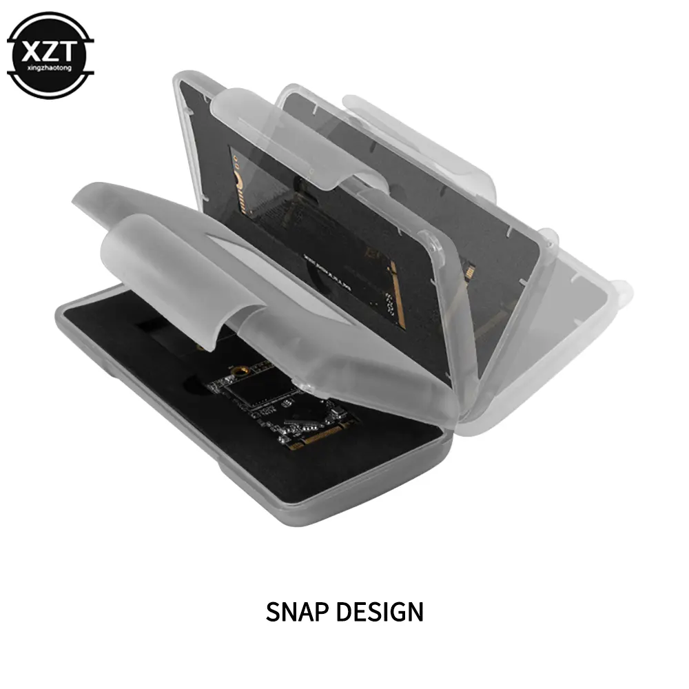 Waterproof M2 2280 SSD Plastic Case Anti-static Storage Box Memory Holder Protection for 2 x M.2 NVME 2280 Solid State Drive