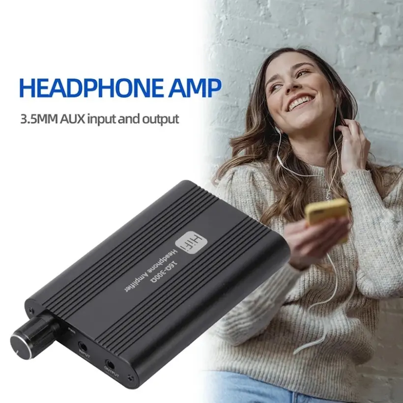MnnWuu 16-300 ohm HiFi Headphone Earphone Amplifier 3.5mm Jack Aux Portable Adjustable Audio Amp for Mobile Phone Music Player