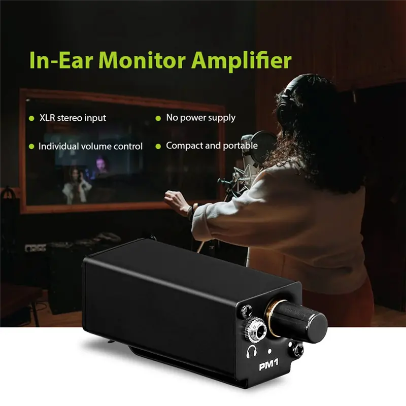 A32T-In Ear Monitor Amplifier With XLR Input Volume Adjustment Portable Stereo Headphone Amp Plug Play