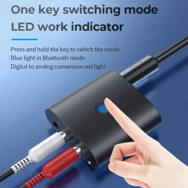Digital Analog Audio Converter DAC Bluetooth 5.0 Receiver 2 in 1 Optical 3.5mm Jack AUX RCA Stereo Speaker TV Wireless Adapter