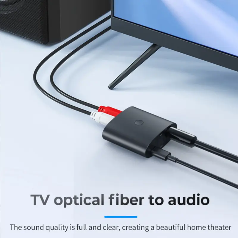 Digital Analog Audio Converter DAC Bluetooth 5.0 Receiver 2 in 1 Optical 3.5mm Jack AUX RCA Stereo Speaker TV Wireless Adapter