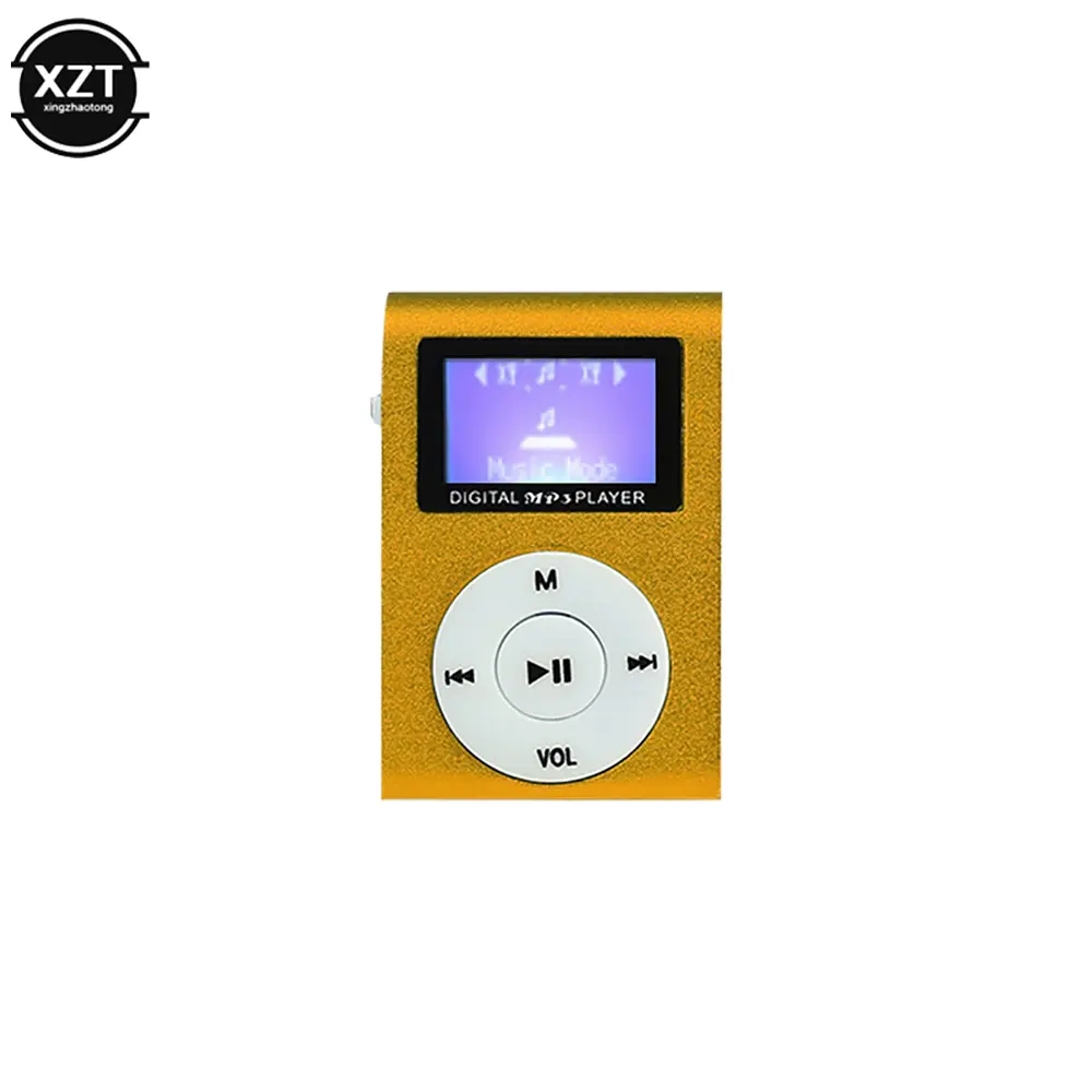 Portable MP3 Music Player Mini Metal Clip MP3 Student Walkman Support  Micro SD TF Card LCD Screen Fashion Sport Music Playe