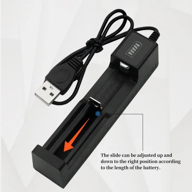 1 Slot Battery USB Charger Adapter LED Smart Chargering For Rechargeable Batteries Li-ion 18650 14500 Universal Charger