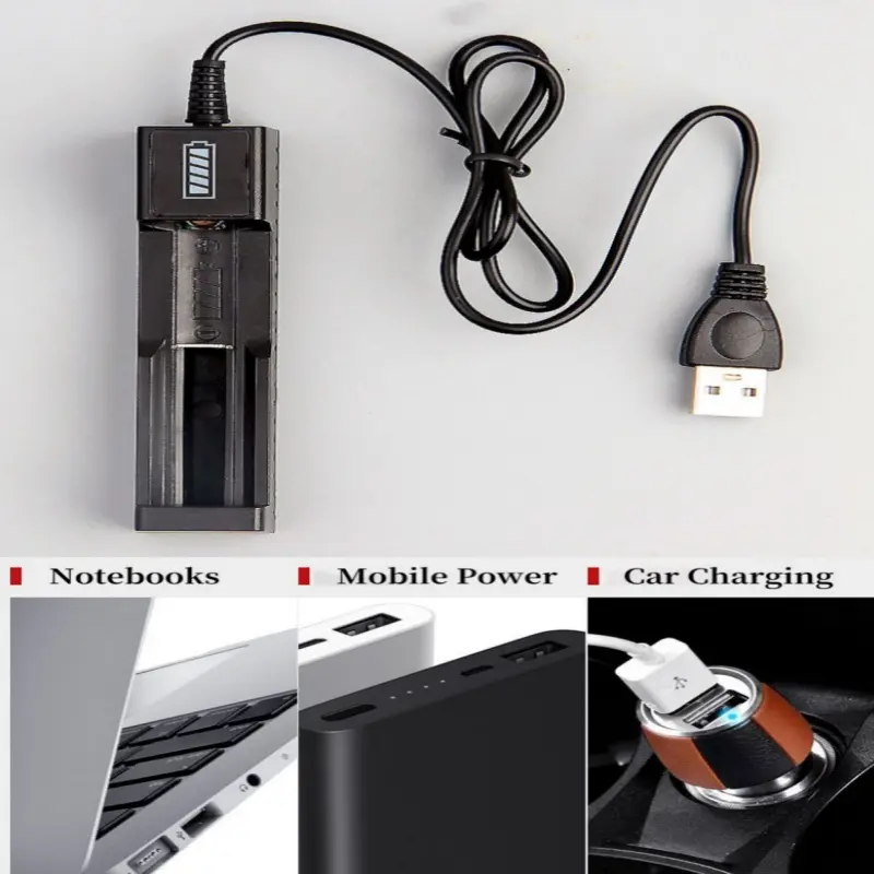 1 Slot Battery USB Charger Adapter LED Smart Chargering For Rechargeable Batteries Li-ion 18650 14500 Universal Charger