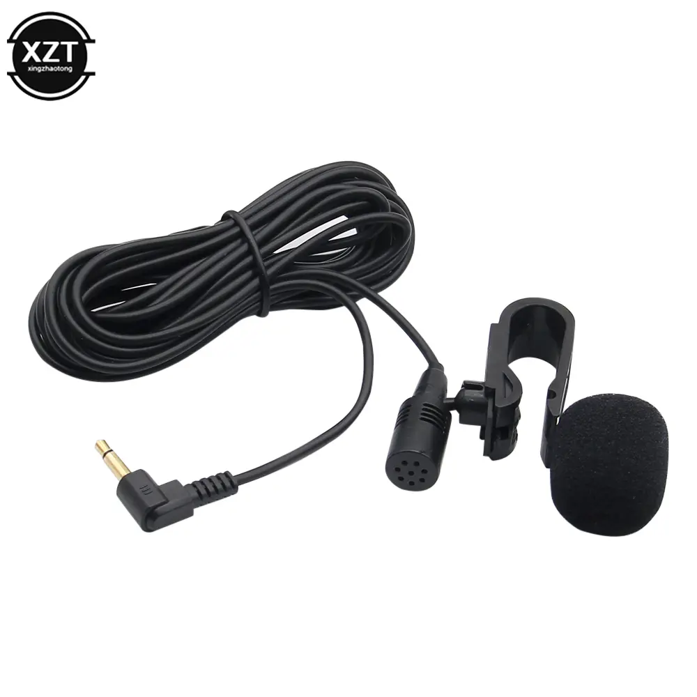 Mini Car Audio Microphone 3.5mm Clip Jack Plug Mic Stereo Professionals Wired External Microphone For Auto DVD Radio 3m Long