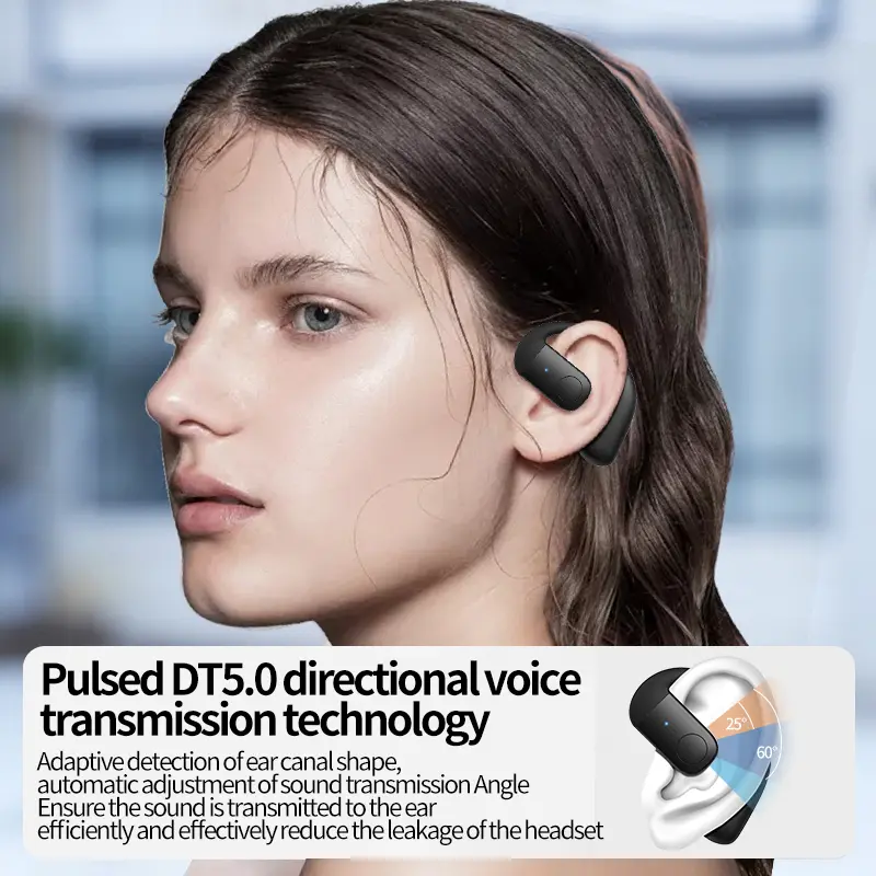 Air Conduction Sports Headphones Bluetooth 5.4 HIFI Stereo headset 180° Rotating Ear-Hook Business Wireless Earphone With HD Mic