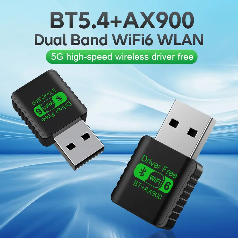 2 in1 USB Bluetooth 5.4 Adapter+WIFI 6 Wireless Network Card (2.4G&5GHz) Dual-Band Receiver for PC/Laptop Win 10/11 Driver-Free