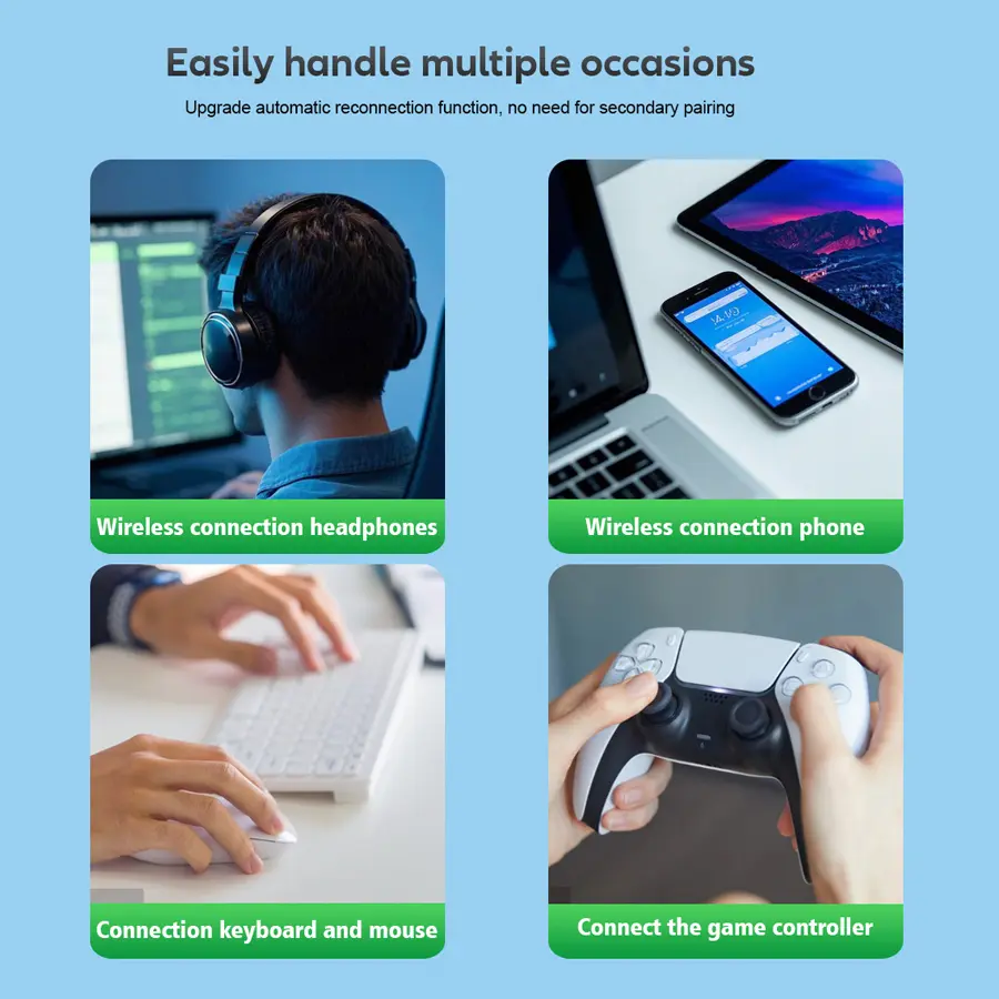 2 in1 USB Bluetooth 5.4 Adapter+WIFI 6 Wireless Network Card (2.4G&5GHz) Dual-Band Receiver for PC/Laptop Win 10/11 Driver-Free