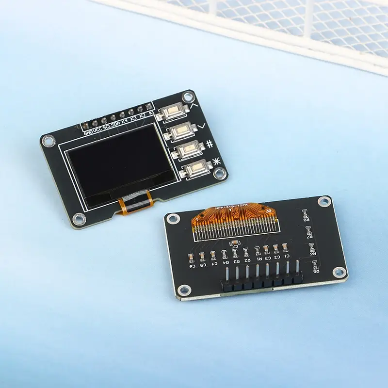 0.96-inch OLED Display Screen White/Blue 12864 Screen Module With Matrix 4 Key Interfaces Keyboard IIC SSD1315