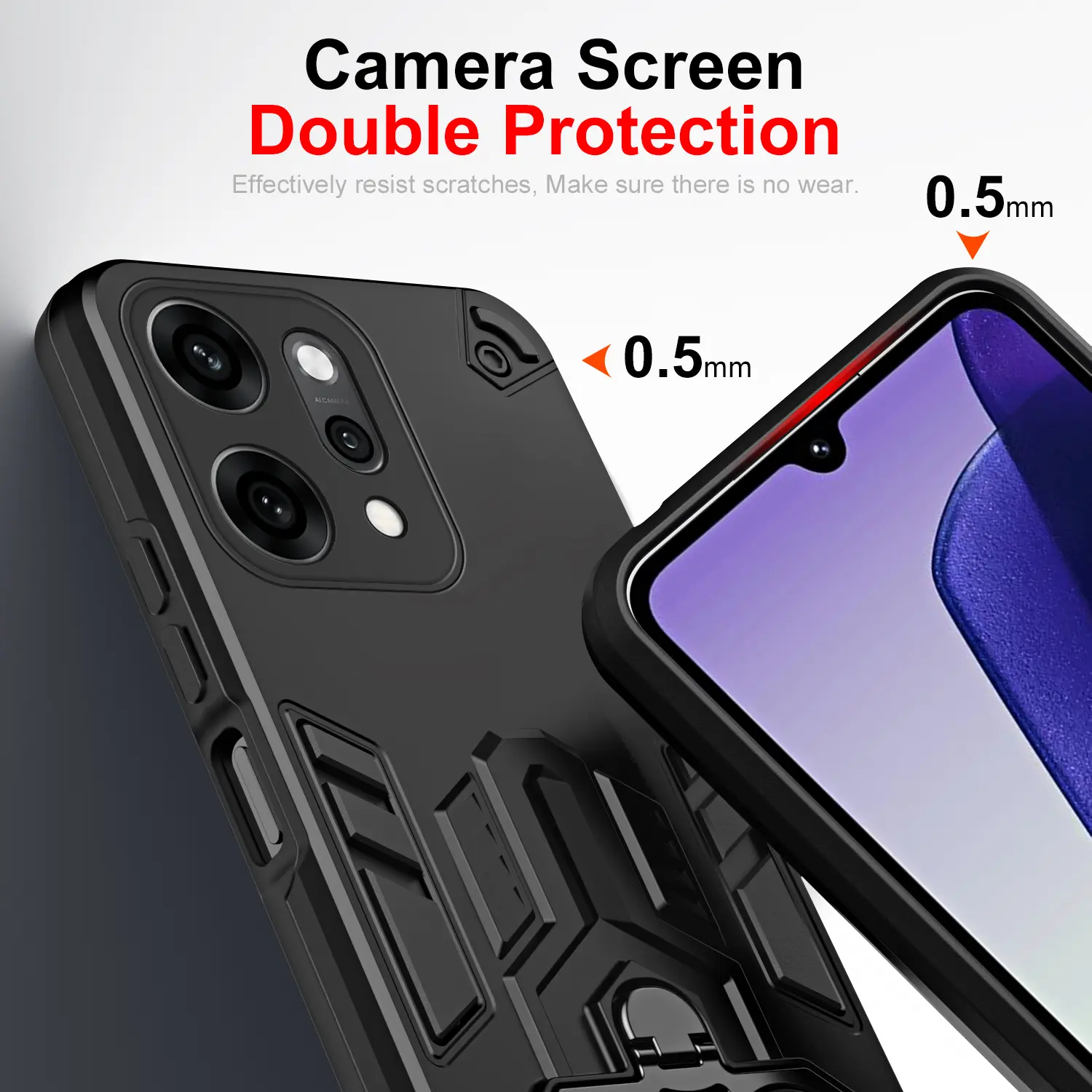 Case for OPPO Reno 14 Pro 5G Protective Cover Military Grade Shockproof Armor Metal Ring Kickstand Fundas Coque