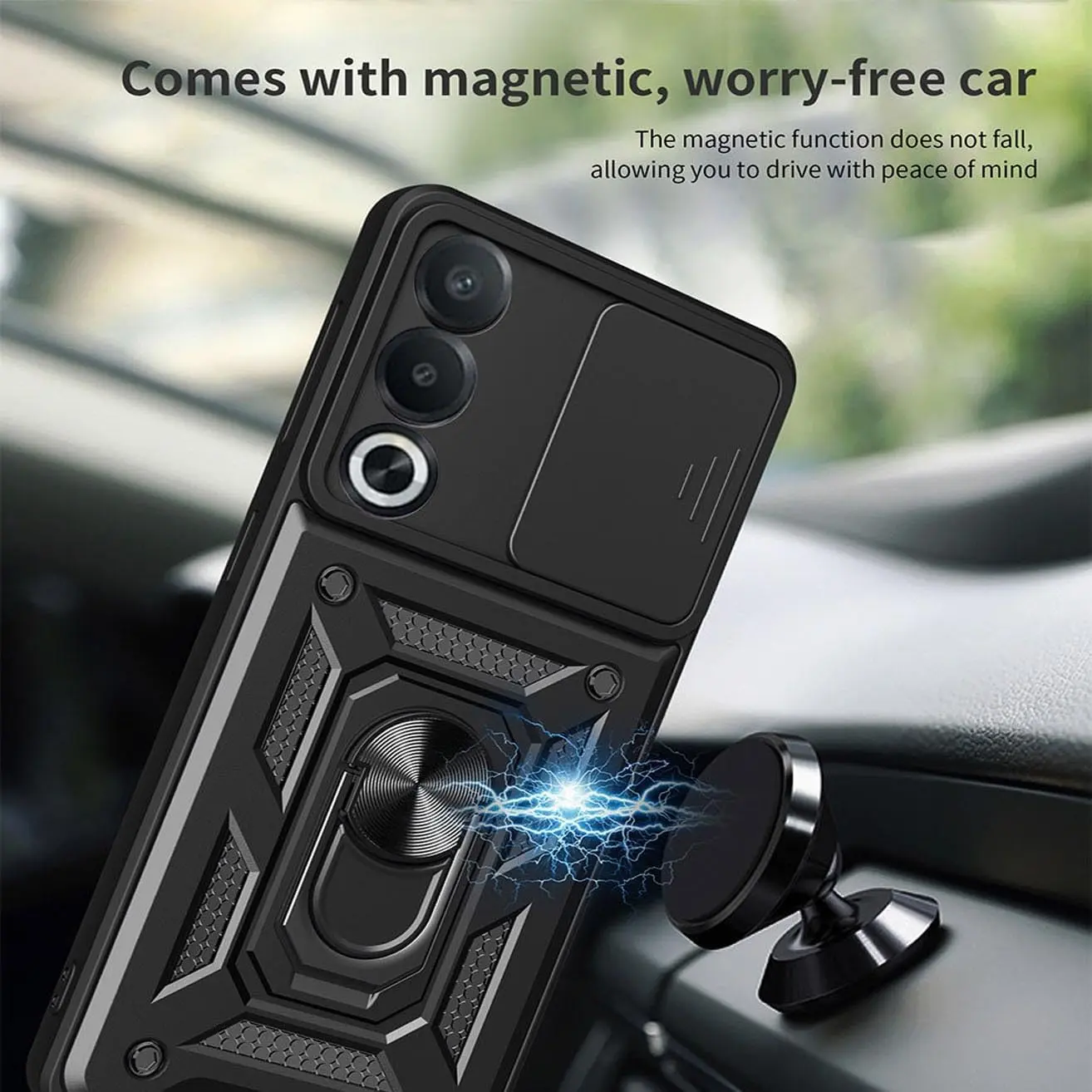 Armor Phone Case For OnePlus Nord 5 CE 5 CE5 5G Cover Lens Protection With Ring Magnetic Stand Holder Coque Fundas Capa