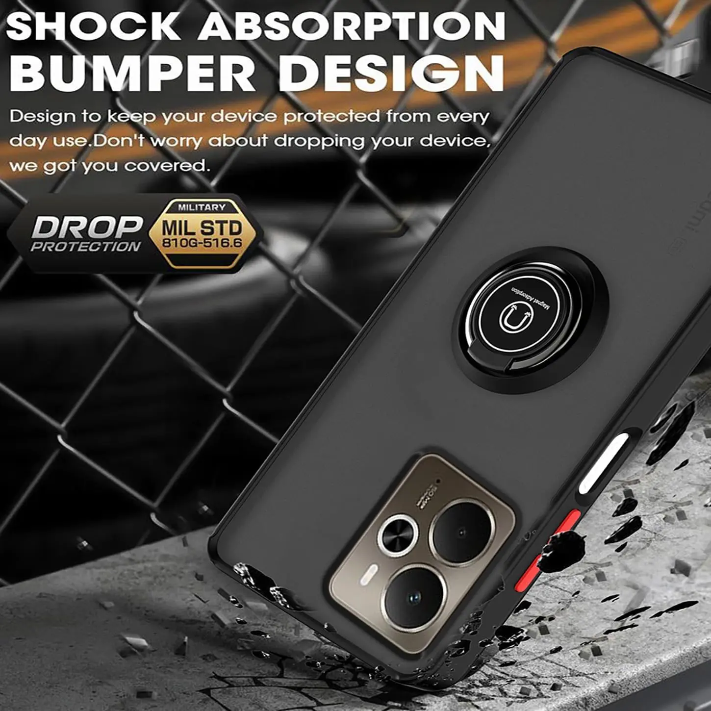 Armor Matte Case For Realme 14 5G Realme 14T Cover Ring Magnetic Stand Holder Shockproof Shell Coque Fundas