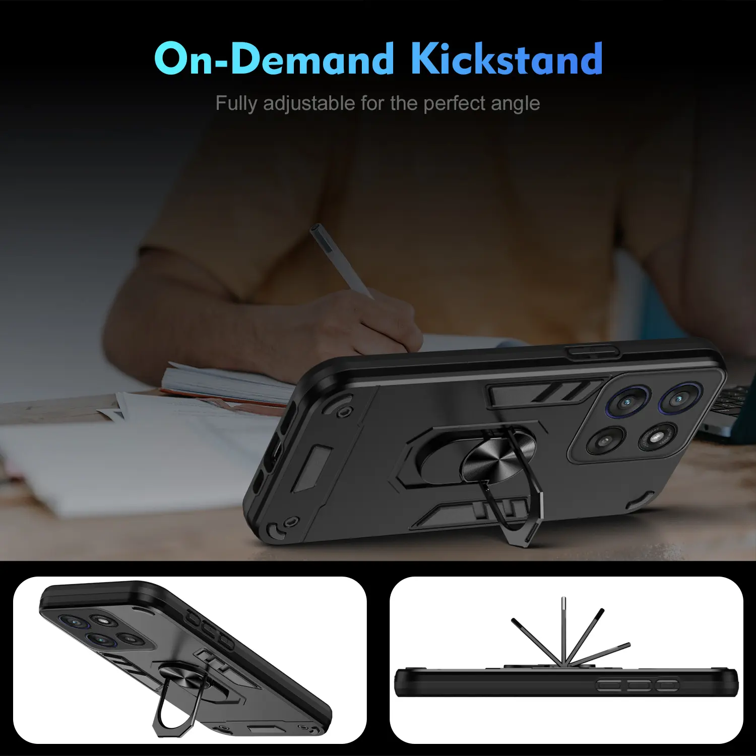 Military Grade Case for Motorola Moto G56 G86 5G Protective Cover Shockproof Ring Stand Holder Fundas Coque