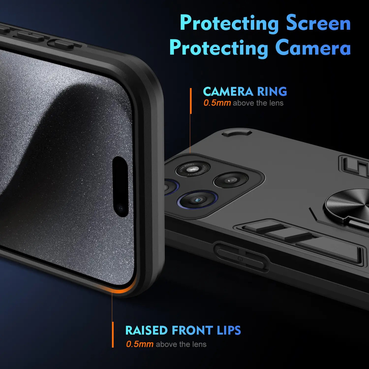 Military Grade Case for Motorola Moto G56 G86 5G Protective Cover Shockproof Ring Stand Holder Fundas Coque