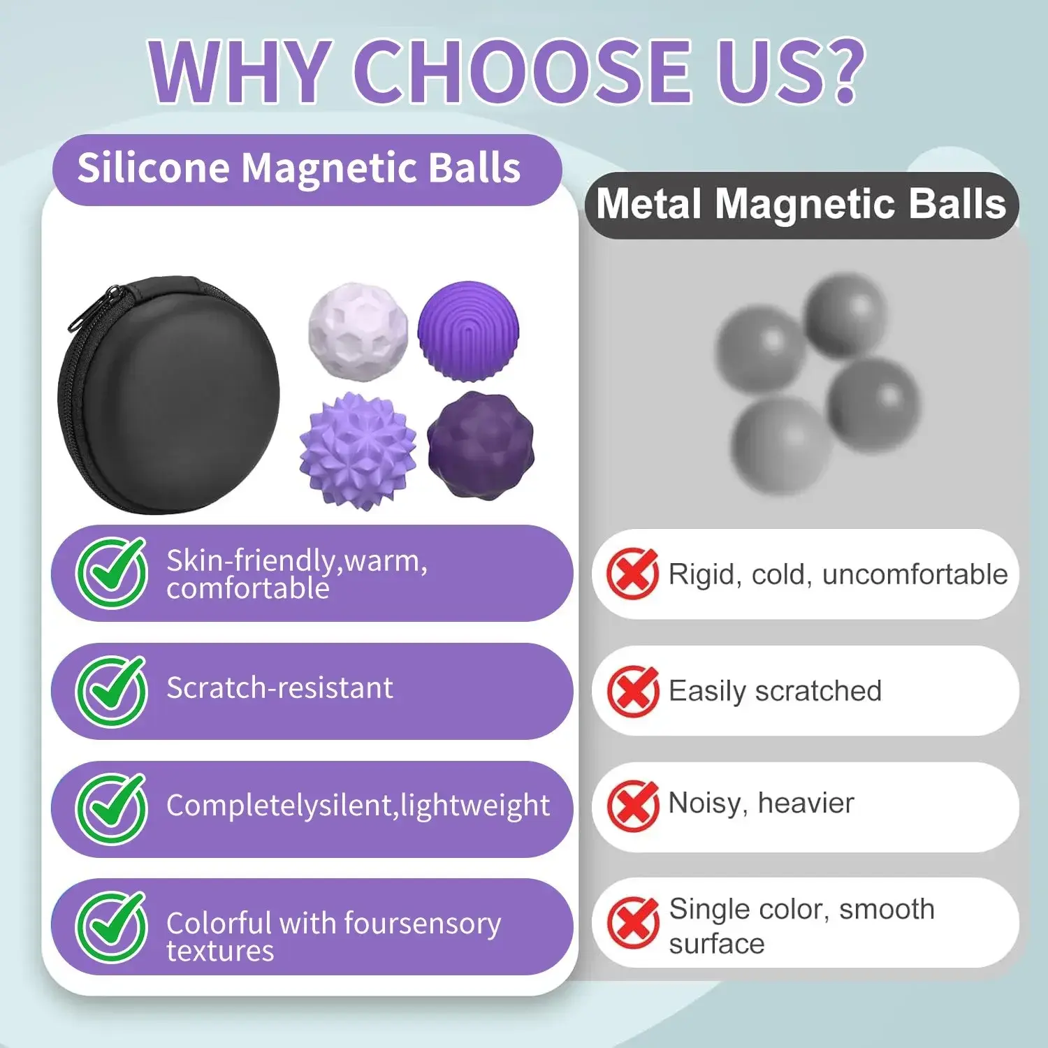 Silicone Magnetic Fidget Balls Fidget Toys Stress Balls for Adults Sensory Stone Travel Toys for Calming Autism and ADHD